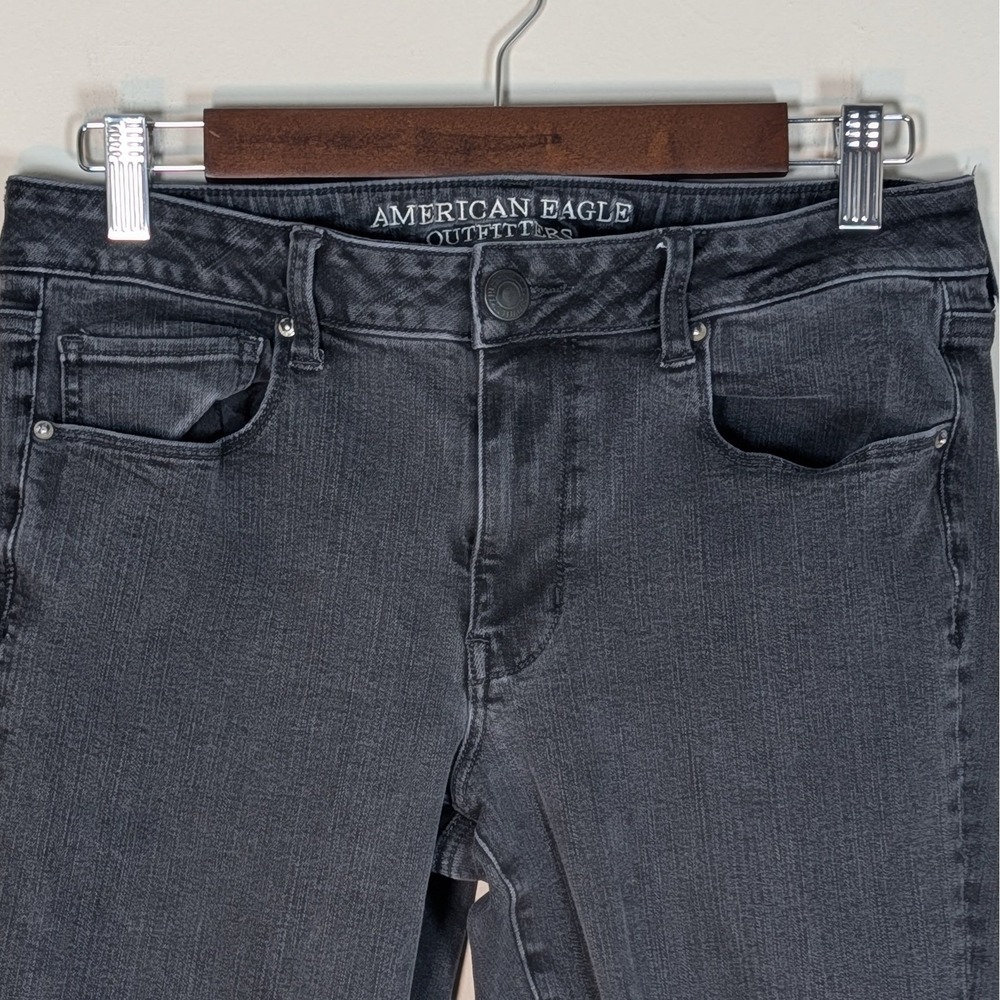 American Eagle Outfitters Skinny Jeans Womens 12 Regular Dark Gray Stretch Denim